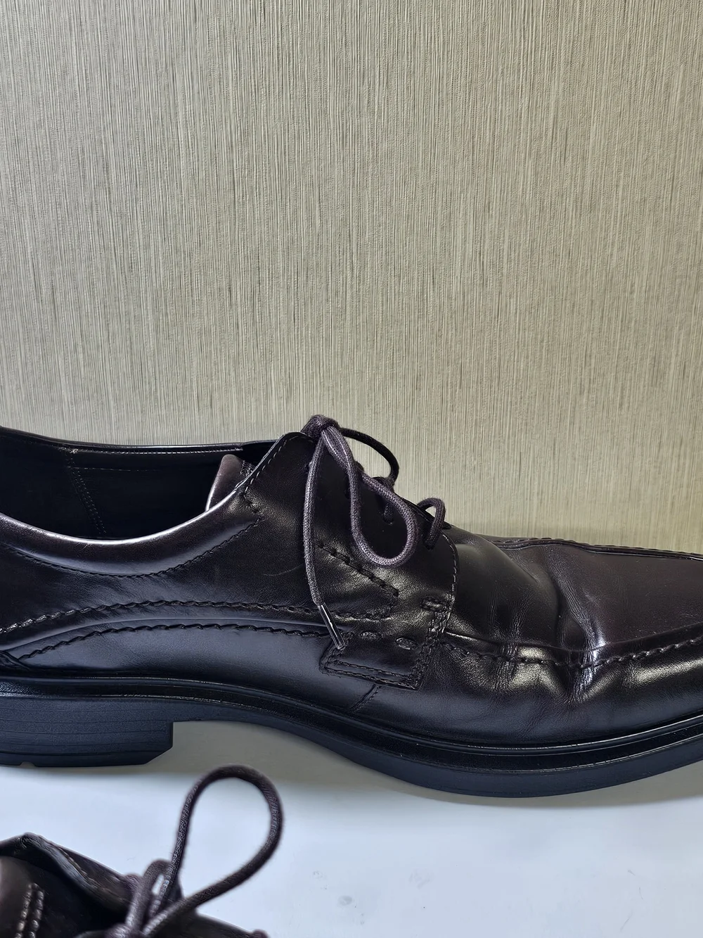 ECCO Men's Brown Leather Oxford Dress Shoes EU 45 US 11-11.5 Lace Up Comfort